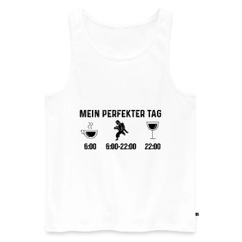 Mein Perfekt-Tag - - Männer Premium Bio Tank Top - Weiß - Vorne - AI Model Male 178 light (178cm)