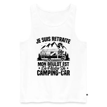 Je suis retraité et piloter un camping-car Cadeau - Débardeur bio Premium Homme - blanc - Devant - Michal (187cm)