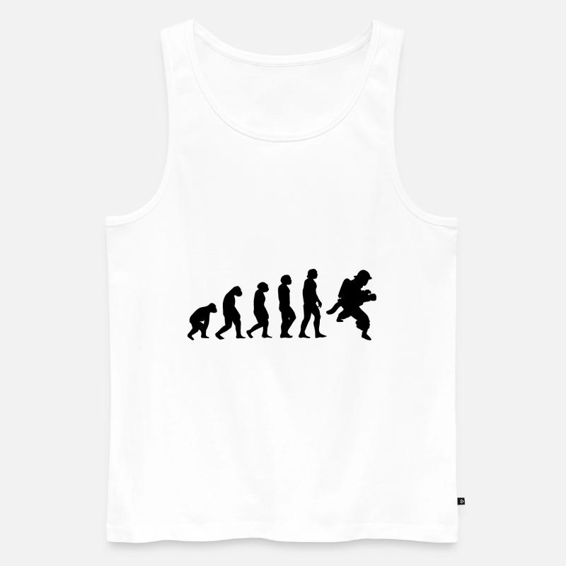 Evolution und Fire Brigader - - Männer Premium Bio Tank Top - Weiß