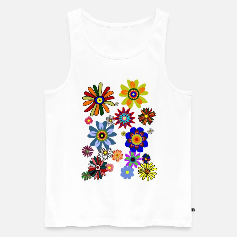 Flower Power & Blumen (Blümchen1.0) - Männer Premium Bio Tank Top - Weiß
