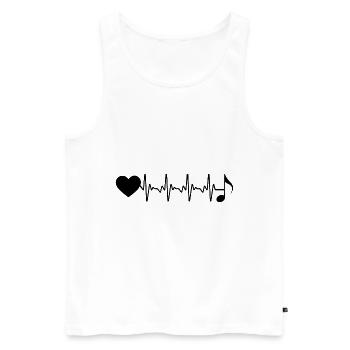 Heartbeat Heart et musique - - Débardeur bio Premium Homme - blanc - Devant - Michal (187cm)