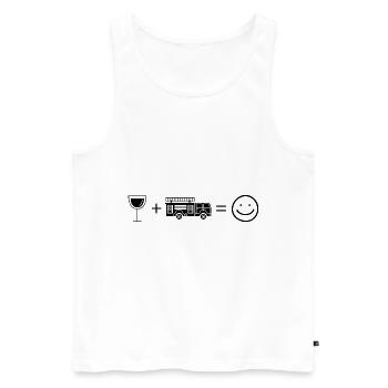 Wine Smile Face and Fire Brigade 1 - - Men's Premium Organic Tank Top - white - Front - Michal (187cm)