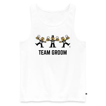 Team-Bräutigam (Junggesellenabschied, Karikatur, Tanz, 3C, B) - Männer Premium Bio Tank Top - Weiß - Vorne - AI Model Male 178 light (178cm)