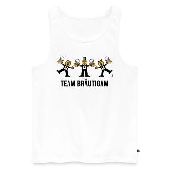 Team Bräutigam (JGA / Karikatur / Tanz / 3C / B) - Männer Premium Bio Tank Top - Weiß - Vorne - AI Model Male 178 light (178cm)