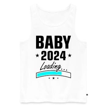 Baby 2024 Loading - Men's Premium Organic Tank Top - white - Front - AI Model Male 178 light (178cm)