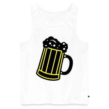 Bierkrug Bier Symbol Prost - Männer Premium Bio Tank Top - Weiß - Vorne - Michal (187cm)