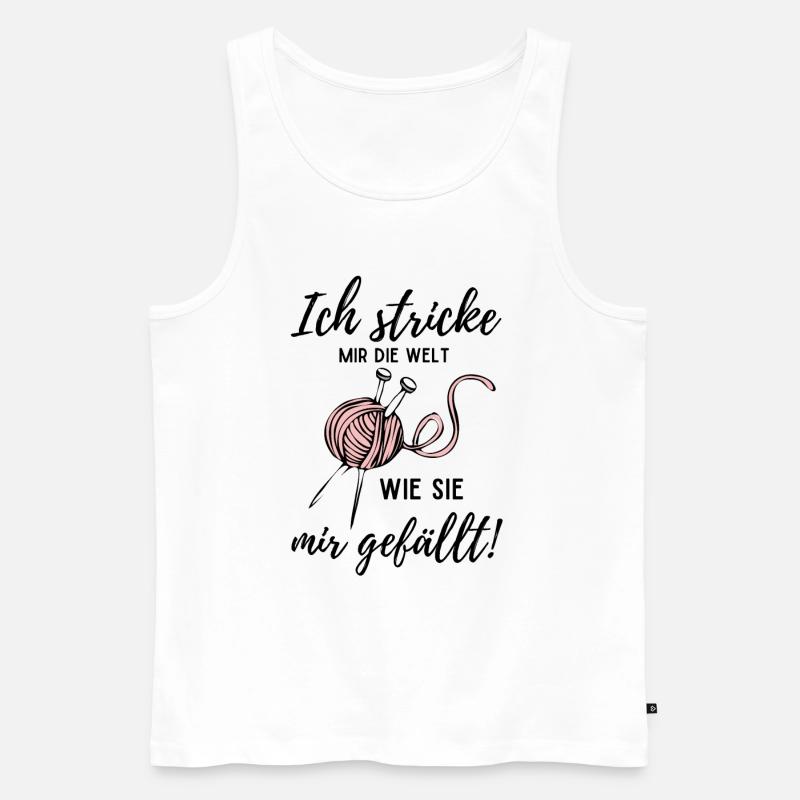 Strickerin Stricken Strickerinnen Geschenk - Männer Premium Bio Tank Top - Weiß