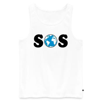 SOS – Earth Day / Climate Change (B / 3C / SVG) - Men's Premium Organic Tank Top - white - Front - AI Model Male 178 light (178cm)