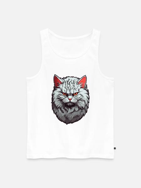 Grumpy Katze Grau - Männer Premium Bio Tank Top - Weiß