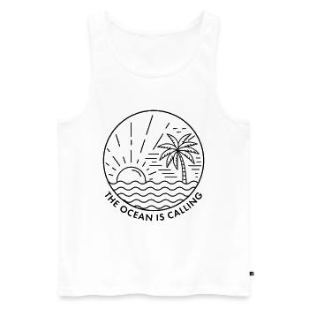 Der Ozean ruft - Männer Premium Bio Tank Top - Weiß - Vorne - Michal (187cm)
