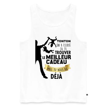 Tonton Meilleur cadeau Humour Homme Tonton - Débardeur bio Premium Homme - blanc - Devant - Michal (187cm)