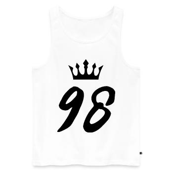 98 Couronne numérique - Débardeur bio Premium Homme - blanc - Devant - Michal (187cm)