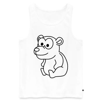 Bear Comic - Men's Premium Organic Tank Top - white - Front - Michal (187cm)