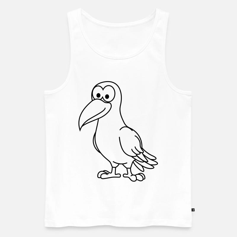 Krähe Comic Tier - Männer Premium Bio Tank Top - Weiß