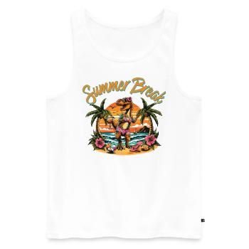 Summer Break Wommen - Männer Premium Bio Tank Top - Weiß - Vorne - AI Model Male 178 light (178cm)