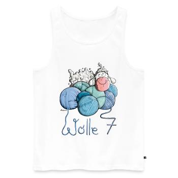 Schaf auf Wolle 7 - Männer Premium Bio Tank Top - Weiß - Vorne - Michal (187cm)