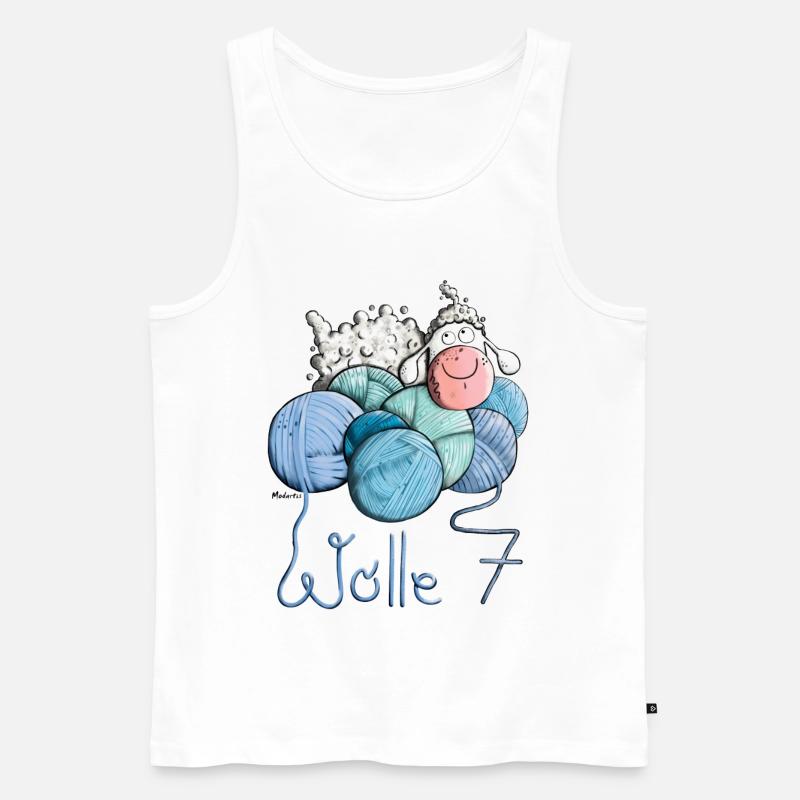 Schaf auf Wolle 7 - Männer Premium Bio Tank Top - Weiß