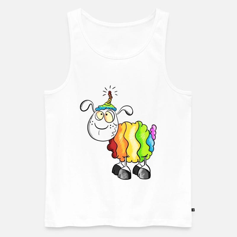 Rainbow Schaf - Männer Premium Bio Tank Top - Weiß