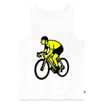 Neon Wheel Silhouette Cyclist - Men's Premium Organic Tank Top - white - Front - AI Model Male 178 light (178cm)