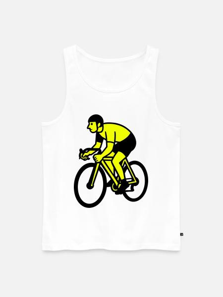 Neonrad Silhouette Radfahrer - Männer Premium Bio Tank Top - Weiß