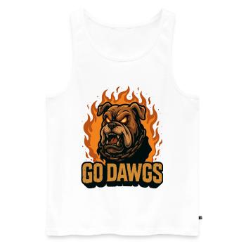 Go Dawgs Flames Bulldog - Men's Premium Organic Tank Top - white - Front - AI Model Male 178 light (178cm)