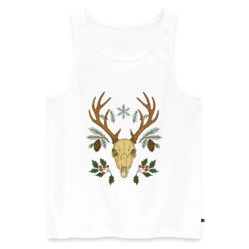 Winterhirsch-Schädelwappen - Männer Premium Bio Tank Top - Weiß - Vorne - AI Model Male 178 light (178cm)