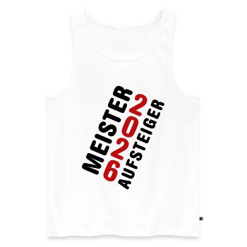 Meister und Aufsteiger 2026  - Männer Premium Bio Tank Top - Weiß - Vorne - Michal (187cm)