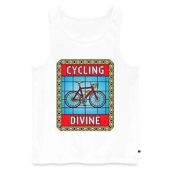 Cycling Stained Glass - Men's Premium Organic Tank Top - white - Front - AI Model Male 178 light (178cm)