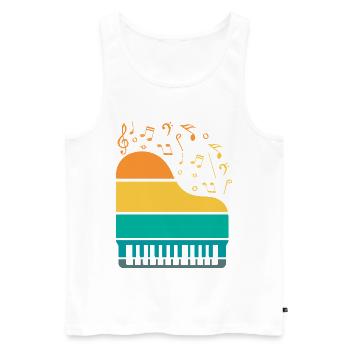 Piano Piano Musician Gift Gift Idea - Men's Premium Organic Tank Top - white - Front - Michal (187cm)