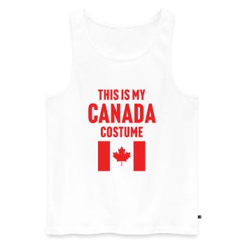 Ce costume de mon Canada - Débardeur bio Premium Homme - blanc - Devant - AI Model Male 178 light (178cm)