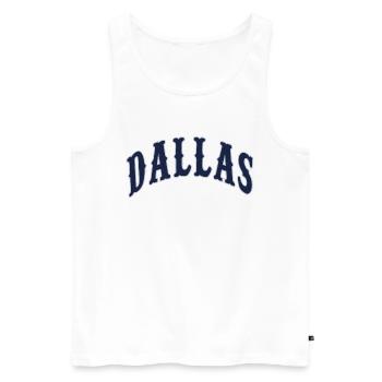 Dallas - Männer Premium Bio Tank Top - Weiß - Vorne - Michal (187cm)