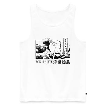 die große Welle vor Kanagawa Japan - Männer Premium Bio Tank Top - Weiß - Vorne - AI Model Male 178 light (178cm)