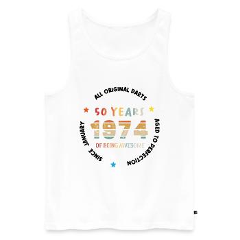 Awesome Since January 1974 Vintage 50 ans Birthday - Débardeur bio Premium Homme - blanc - Devant - Michal (187cm)