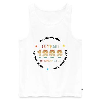 Awesome seit Januar 1969 Jahrgang 55 Jahre Geburtstag - Männer Premium Bio Tank Top - Weiß - Vorne - Michal (187cm)