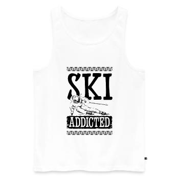 Ski Addicted - Männer Premium Bio Tank Top - Weiß - Vorne - Michal (187cm)