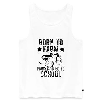 born to farm school - Men's Premium Organic Tank Top - white - Front - AI Model Male 178 light (178cm)