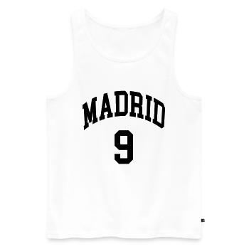 Madrid 9 - Débardeur bio Premium Homme - blanc - Devant - AI Model Male 178 light (178cm)
