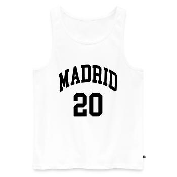Madrid 20 - Débardeur bio Premium Homme - blanc - Devant - AI Model Male 178 light (178cm)