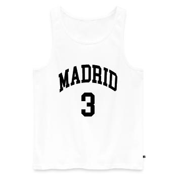 Madrid 3 - Débardeur bio Premium Homme - blanc - Devant - AI Model Male 178 light (178cm)