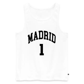 Madrid 1 - Débardeur bio Premium Homme - blanc - Devant - AI Model Male 178 light (178cm)