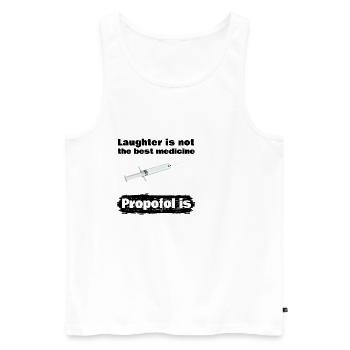 Funny Anaesthesia Anaesthesiologist Pain killer - Men's Premium Organic Tank Top - white - Front - AI Model Male 178 light (178cm)