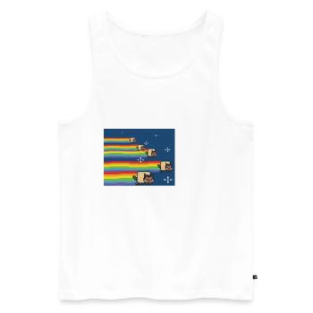 Nyan Nyan Cat Tshirt Hot Topic Shirt Onesie - Men's Premium Organic Tank Top - white - Front - AI Model Male 178 light (178cm)