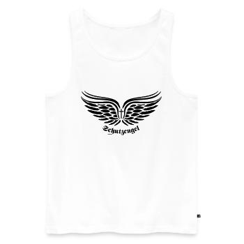 11 Schutzengel Flügel Kreuz 1c - Männer Premium Bio Tank Top - Weiß - Vorne - AI Model Male 178 light (178cm)