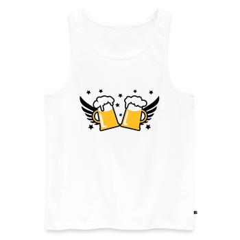 2 Mass Bier Bierkruege Flügel 3c Prost - Männer Premium Bio Tank Top - Weiß - Vorne - AI Model Male 178 light (178cm)