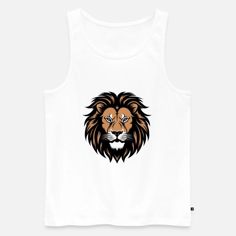 Löwe - Männer Premium Bio Tank Top - Weiß