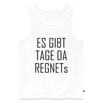 Es gibt Tage da regnets - Männer Premium Bio Tank Top - Weiß - Vorne - Michal (187cm)