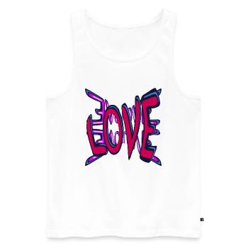 Love a symbole in red colour graffiti style - Männer Premium Bio Tank Top - Weiß - Vorne - AI Model Male 178 light (178cm)
