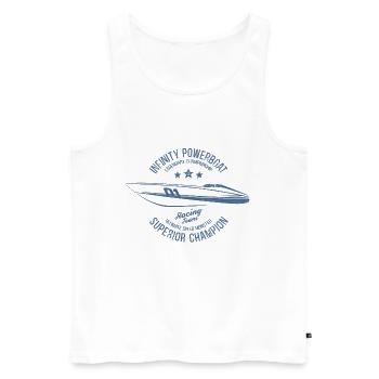 POWERBOAT BOOTE MOTORBOOTE BOOT GESCHENKE SHIRTS - Männer Premium Bio Tank Top - Weiß - Vorne - AI Model Male 178 light (178cm)