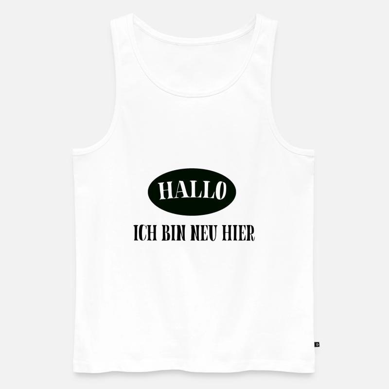 Hallo ich bin NEU HIER - Männer Premium Bio Tank Top - Weiß