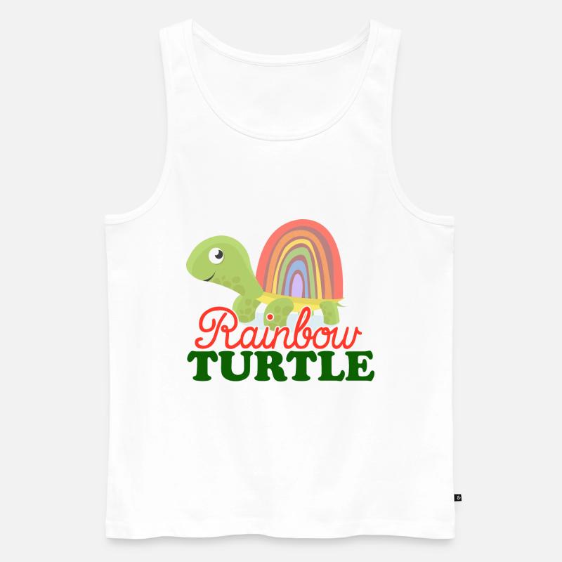 rainbow turtle regenbogen schildkröte - Männer Premium Bio Tank Top - Weiß